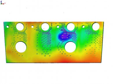 Combustor panel compared to CAD